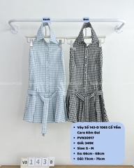 Váy Số 143-D 1065 Cổ Yếm Caro Kèm Đai