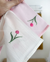 Áo Dài Số 22-U Cúc Dọc Thêu Hoa