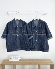 Áo Khoác Số 270-U 6635 Jean Tay Lỡ Lật