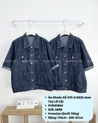 Áo Khoác Số 270-U 6635 Jean Tay Lỡ Lật