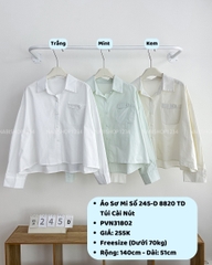 Áo Sơ Mi Số 245-D 8820 TD Túi Cài Nút