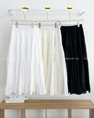 Chân Váy Số 245-U 938 Dài Ren Tầng Lai Bèo