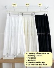Chân Váy Số 245-U 938 Dài Ren Tầng Lai Bèo