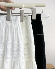Chân Váy Số 245-U 938 Dài Ren Tầng Lai Bèo