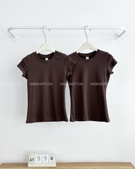 Áo Thun Số 99-D 2975 Babytee Trơn Cổ Tròn