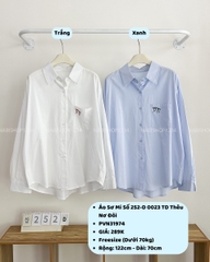 Áo Sơ Mi Số 252-D 0023 TD Thêu Nơ Đôi