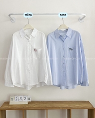 Áo Sơ Mi Số 252-D 0023 TD Thêu Nơ Đôi