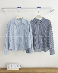 Áo Sơ Mi Số 261-B 6371 TD Sọc Thêu Cún