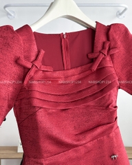 (S20%) Váy Số 55- X Xếp Ngực Đính Nơ 68/75