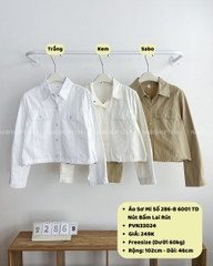 Áo Sơ Mi Số 286-B 6001 TD Nút Bấm Lai Rút