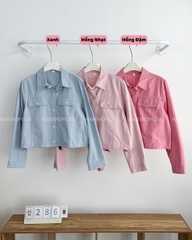 Áo Sơ Mi Số 286-B 6001 TD Nút Bấm Lai Rút