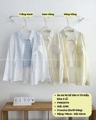 Áo Sơ Mi Số 290-U TD Giấy Kèm 3 Lỗ