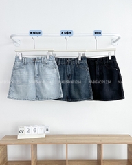 Chân Váy Số 267-B 8202 Ngắn Jean 4 Đai