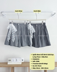 Quần Short Số 139-D 3233 Sọc Lưng Thun + Dây Ren