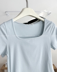 Áo Croptop Số 223-M 3702 Cổ Vuông Lai Ren