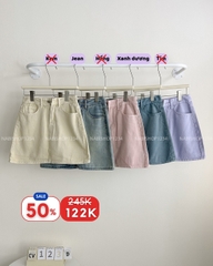 (S50%) Chân Váy Số 123-D 8155 Ngắn Chữ A Trơn