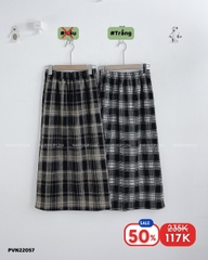 (S50%) Chân Váy Số 55-A 7075 Dài Caro Dạ 62-64/81
