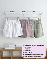 Quần Short Số 151-B 1212 Kaki Lật Lai LT New