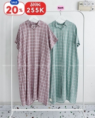 Váy Số 129-D Sơ Mi Caro Oversize
