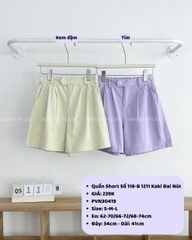 Quần Short Số 118-B 1211 Kaki Đai Nút
