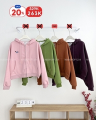 (S20%) Áo Khoác Số 251-D Hoodie Zip Lửng Thêu Ngựa