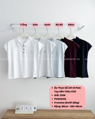 Áo Thun Số 241-B Polo Tay Hến Thêu Chữ