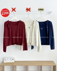 Áo Len Số 78-M Set Cardigan Kèm 2S Nơ