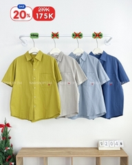 (S20%) Áo Sơ Mi Số 204-B Tay Lật Túi Tim