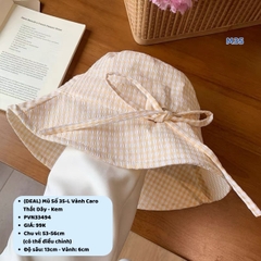 (DEAL) Mũ Số 35-L Vành Caro Thắt Dây