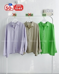 (S50%) Áo Sơ Mi Số 164-B Tơ Tay Dài