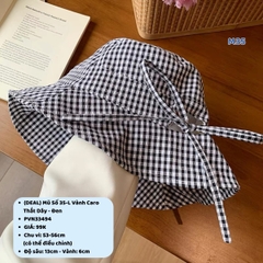 (DEAL) Mũ Số 35-L Vành Caro Thắt Dây