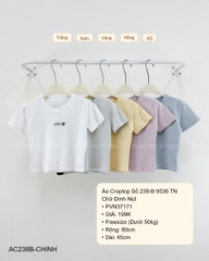 Áo Croptop Số 238-B 9536 TN Chữ Đính Nút