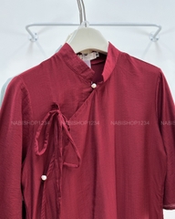 Áo Dài Số 23-C Vạt Chéo Buộc Dây