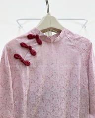 Áo Dài Số 24-C Gấm Hoa Khuy Tết