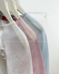 Áo Dài Số 25-C Tơ 3 Nút Thắt Nơ