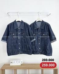 (G30K) Áo Khoác Số 270-U 6635 Jean Tay Lỡ Lật