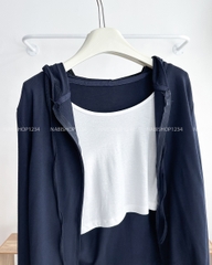 Áo Khoác Số 303-D 6617 Set Liền 3 Lỗ Nhún Eo