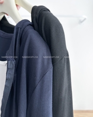 Áo Khoác Số 303-D 6617 Set Liền 3 Lỗ Nhún Eo