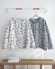 Áo Khoác Số 307-D 366 Hoodie Zip Kitty