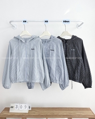 Áo Khoác Số 309-D 1106 Zip Caro Thêu Chữ