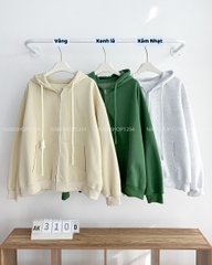 Áo Khoác Số 310-D 353 Hoodie Zip Trơn Tay Phồng