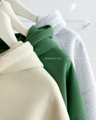 Áo Khoác Số 310-D 353 Hoodie Zip Trơn Tay Phồng