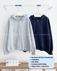 Áo Khoác Số 310-D 353 Hoodie Zip Trơn Tay Phồng