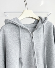 Áo Khoác Số 310-D 353 Hoodie Zip Trơn Tay Phồng