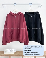 Áo Khoác Số 310-D 353 Hoodie Zip Trơn Tay Phồng