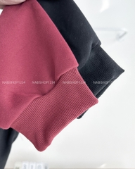 Áo Khoác Số 310-D 353 Hoodie Zip Trơn Tay Phồng