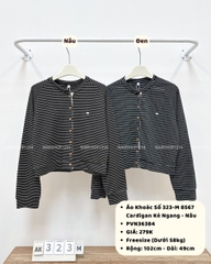 Áo Khoác Số 323-M 8567 Cardigan Kẻ Ngang