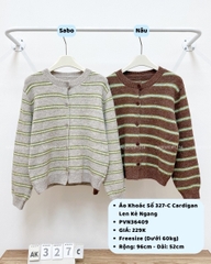 Áo Khoác Số 327-C Cardigan Len Kẻ Ngang