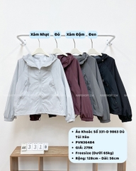 Áo Khoác Số 331-D 9863 Dù Túi Xéo