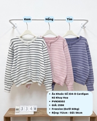 Áo Khoác Số 334-D Cardigan Kẻ Khuy Hoa